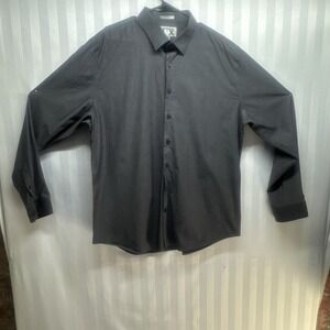 Express Men Long Sleeve Button-Up Shirt  Gray Size XXL‎